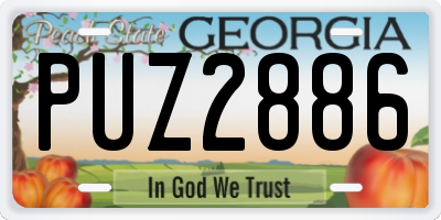GA license plate PUZ2886