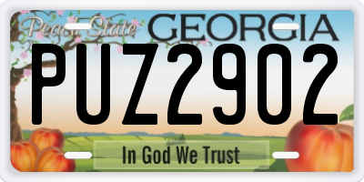 GA license plate PUZ2902
