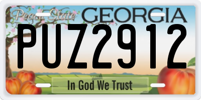 GA license plate PUZ2912