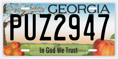 GA license plate PUZ2947