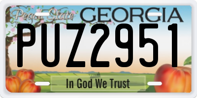 GA license plate PUZ2951
