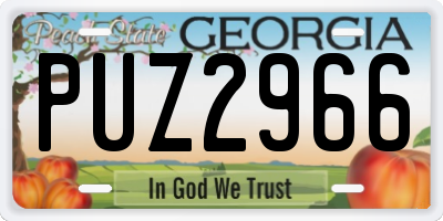 GA license plate PUZ2966