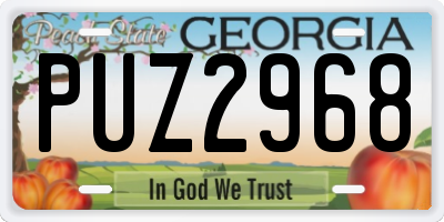 GA license plate PUZ2968
