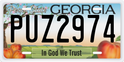 GA license plate PUZ2974