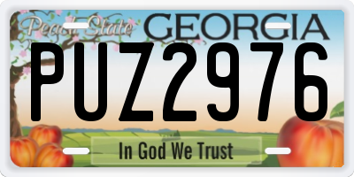 GA license plate PUZ2976
