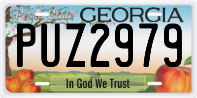 GA license plate PUZ2979