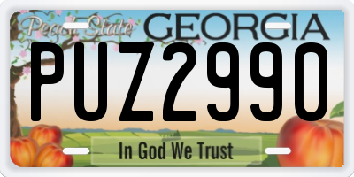 GA license plate PUZ2990