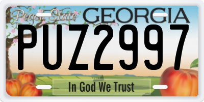 GA license plate PUZ2997