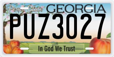 GA license plate PUZ3027