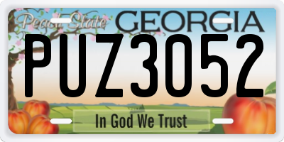 GA license plate PUZ3052