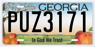 GA license plate PUZ3171