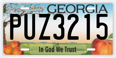 GA license plate PUZ3215