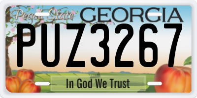 GA license plate PUZ3267