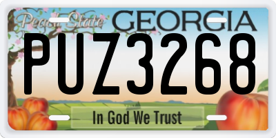 GA license plate PUZ3268