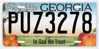 GA license plate PUZ3278