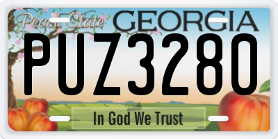 GA license plate PUZ3280