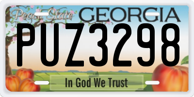 GA license plate PUZ3298