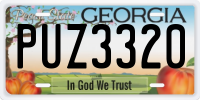 GA license plate PUZ3320