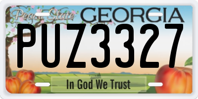 GA license plate PUZ3327