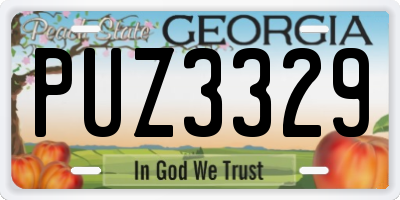 GA license plate PUZ3329