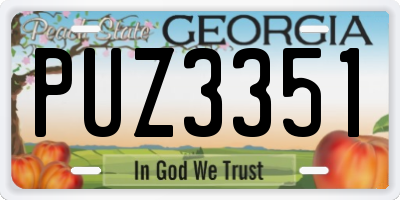 GA license plate PUZ3351