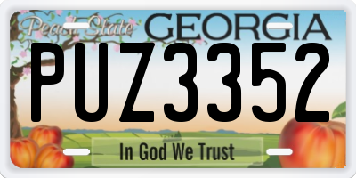 GA license plate PUZ3352