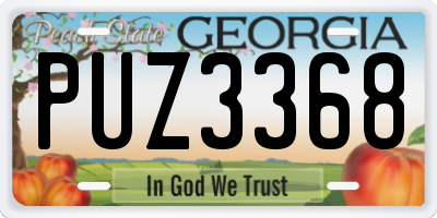 GA license plate PUZ3368