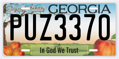 GA license plate PUZ3370