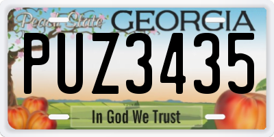 GA license plate PUZ3435