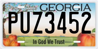 GA license plate PUZ3452