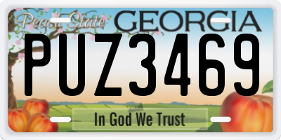 GA license plate PUZ3469