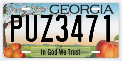 GA license plate PUZ3471