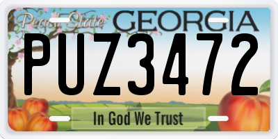 GA license plate PUZ3472