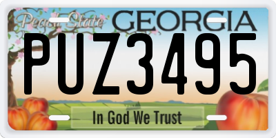 GA license plate PUZ3495