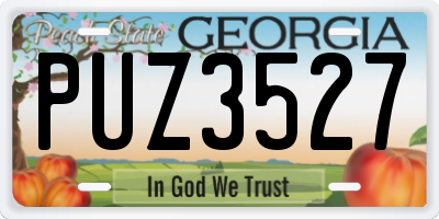 GA license plate PUZ3527