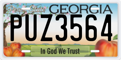 GA license plate PUZ3564