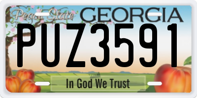 GA license plate PUZ3591