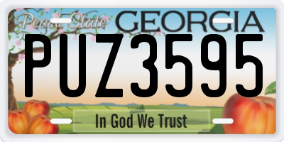 GA license plate PUZ3595