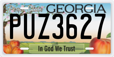GA license plate PUZ3627