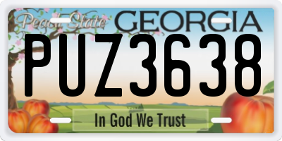 GA license plate PUZ3638