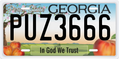 GA license plate PUZ3666
