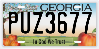 GA license plate PUZ3677