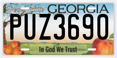 GA license plate PUZ3690