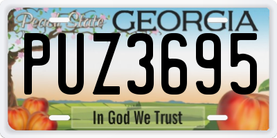 GA license plate PUZ3695