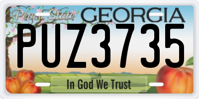 GA license plate PUZ3735