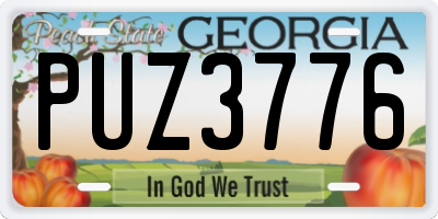 GA license plate PUZ3776