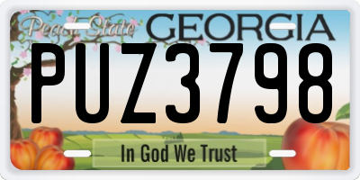 GA license plate PUZ3798