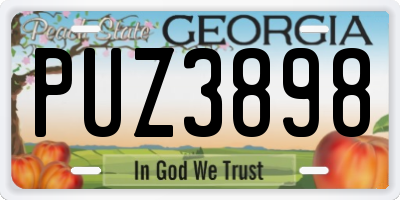 GA license plate PUZ3898