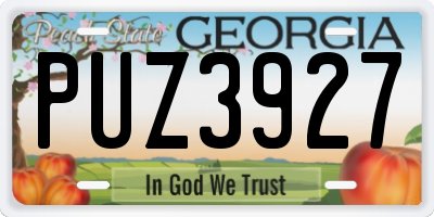 GA license plate PUZ3927