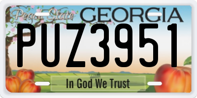 GA license plate PUZ3951